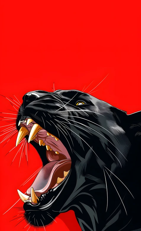 咆哮黑豹·美式漫画风 高辨识度个性手机壁纸