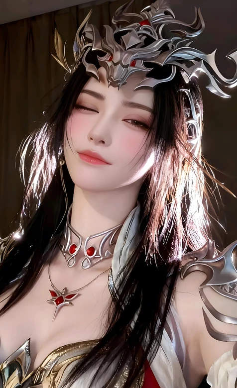 《斗破苍穹》角色·美杜莎·银饰红纹战甲·国风唯美游戏壁纸（热门仙侠角色壁纸）