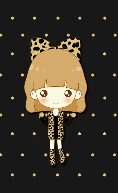 萌女豹纹发夹卡通IPhone4/4S壁纸