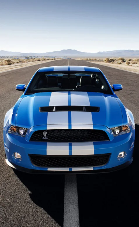 蓝色条纹眼镜蛇跑车手机桌面