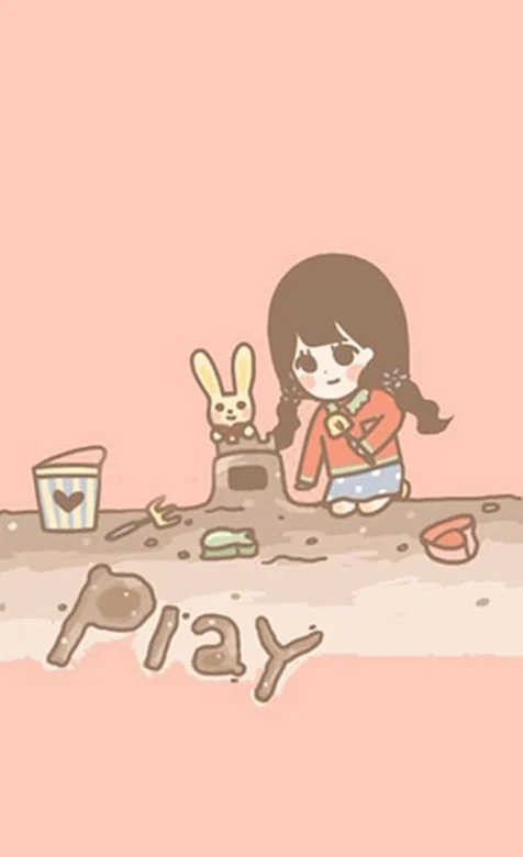 可爱卡通小女孩