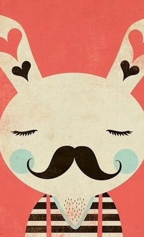 卡通手机壁纸-留着胡子的兔子