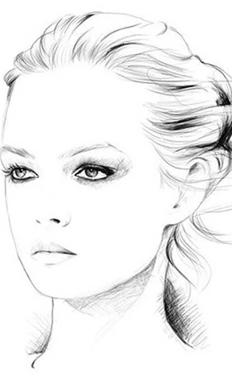 手机桌面壁纸-素描美女头像