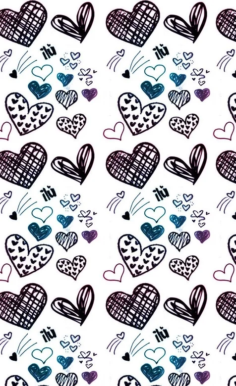 满屏爱心之手绘爱心手机桌面