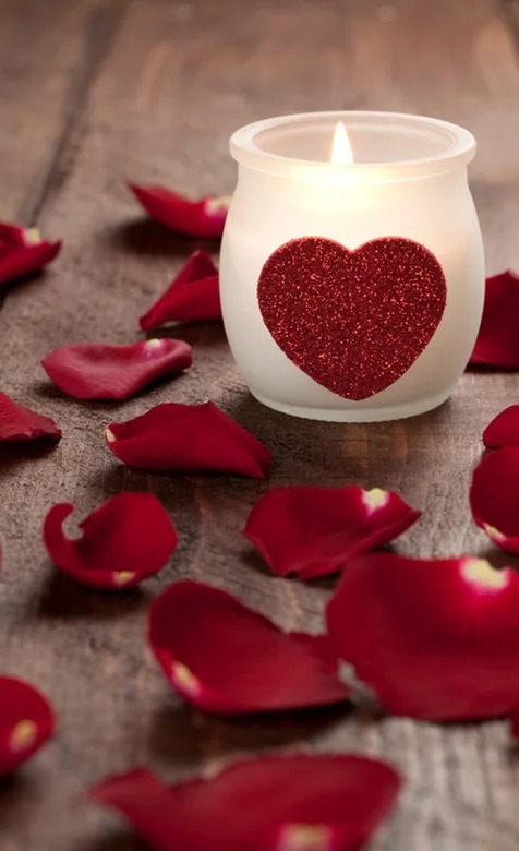 玫瑰 爱心 烛台 爱情的代表