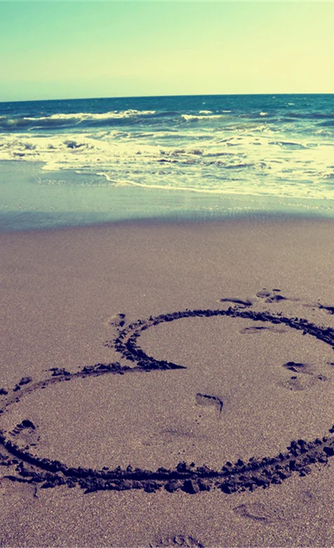 唯美镜头下的沙滩手机壁纸