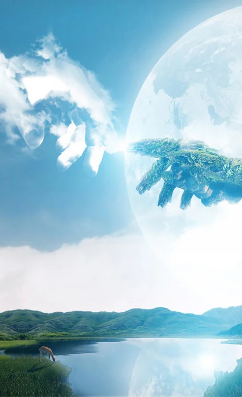 天际间的触碰手机壁纸