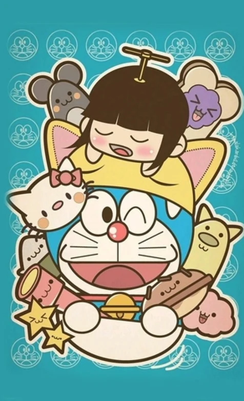 动画可爱卡通人物大合照手机壁纸