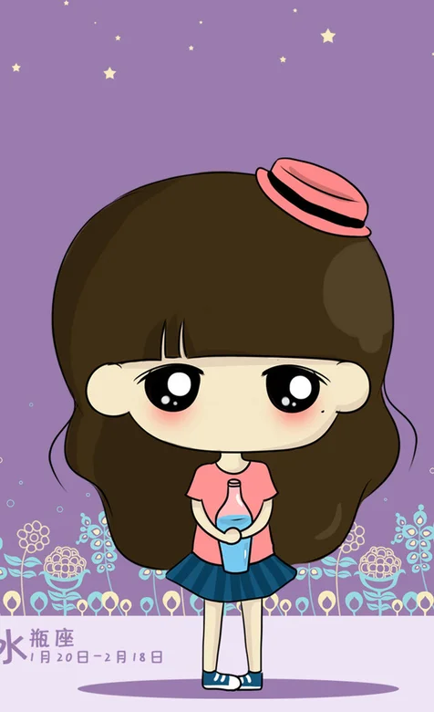 12星座可爱少女手机高清壁纸-水平座