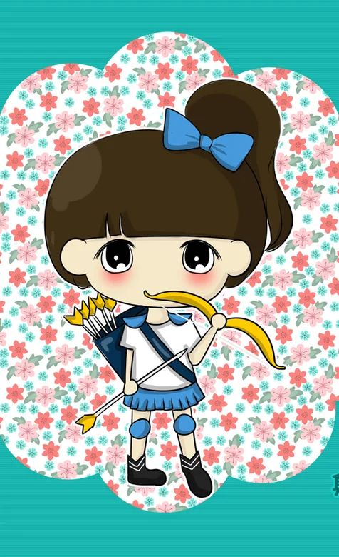 12星座可爱少女手机高清壁纸-射手座