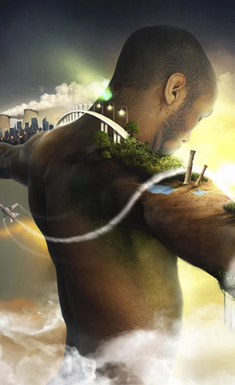 艺术加身体上的城镇