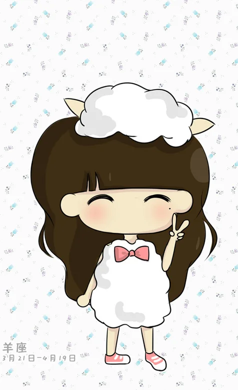 卡通可爱少女星座壁纸之白羊座