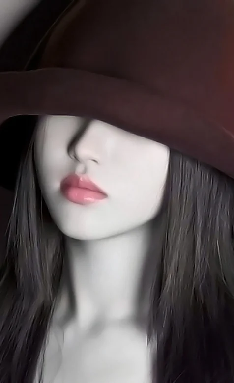 带着帽子瓷娃娃一样的美女