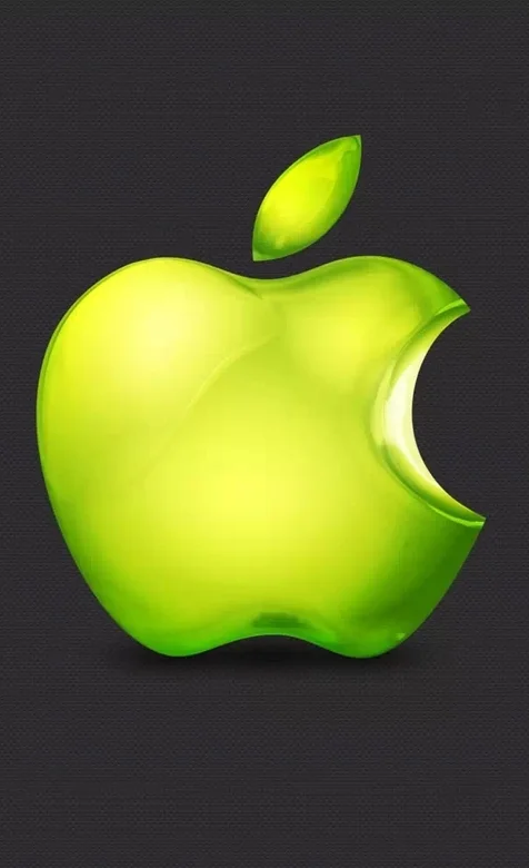 苹果LOGO绿色手机壁纸
