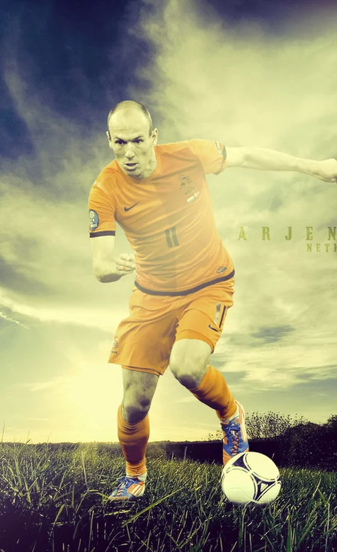 荷兰足球明星-罗本手机壁纸
