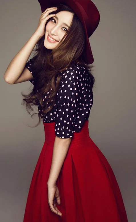 甘婷婷红裙写真安卓手机桌面