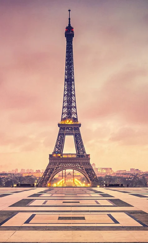 埃菲尔铁塔夜景手机图片