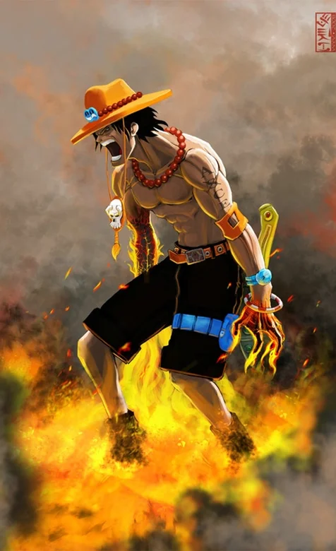 战斗中的火拳艾斯高清安卓桌面