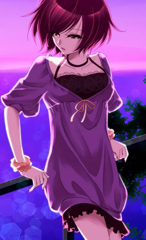 紫色清新清纯女孩手机安卓壁纸下载