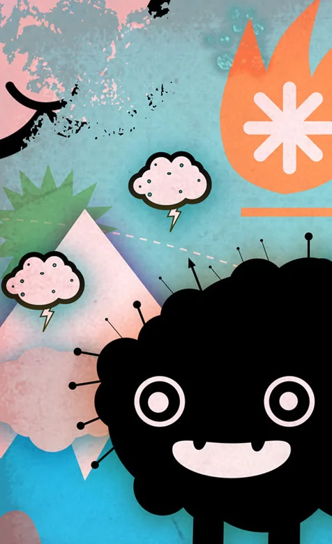 卡通黑猫手机精美桌面图片下载