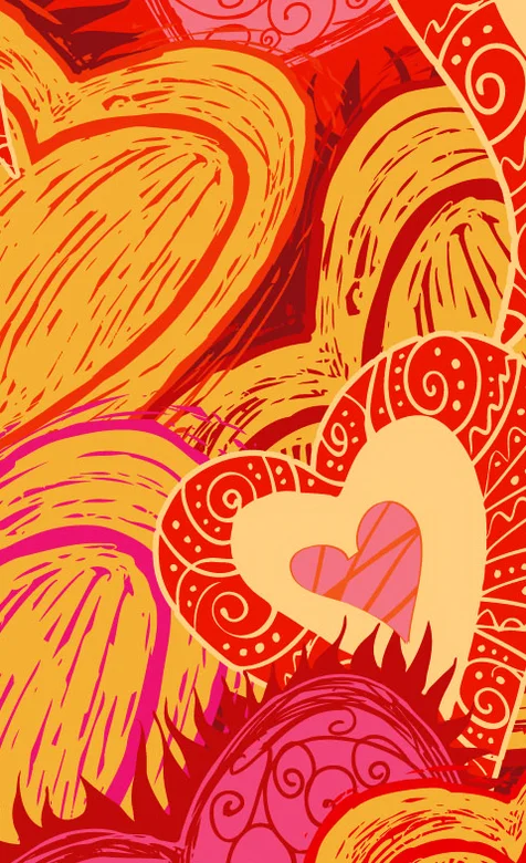 红色精美爱心手机壁纸