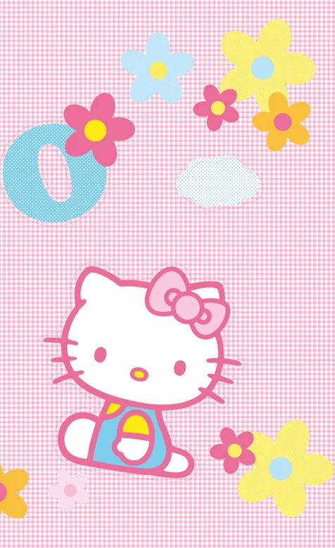 HELLO KITTY系列壁纸-粉红格子