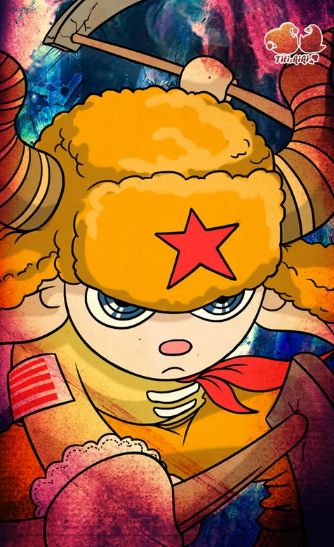 卡通雷锋形象手机桌面壁纸