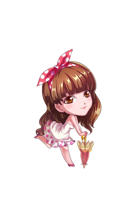 爱情公寓卡通形象之撑着雨伞的唐悠悠