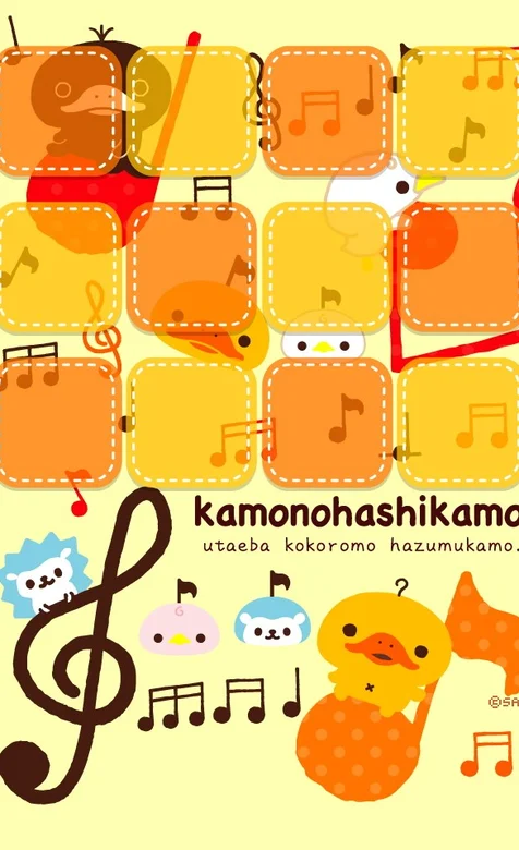 音符上的小黄鸡苹果手机壁纸