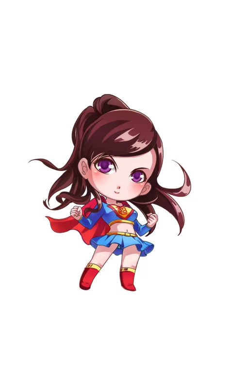 爱情公寓4中穿着超人衣服的胡一菲超萌卡通形象手机壁纸