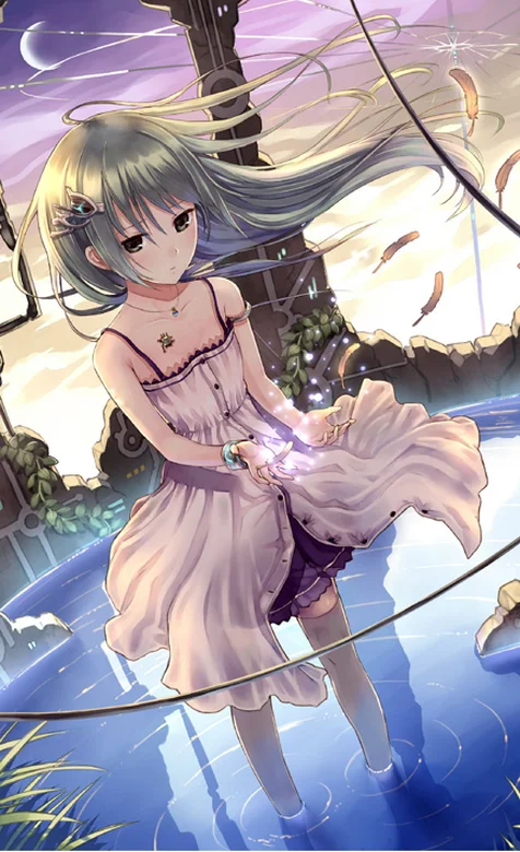 梦幻的穿裙子的女孩手机桌面图片