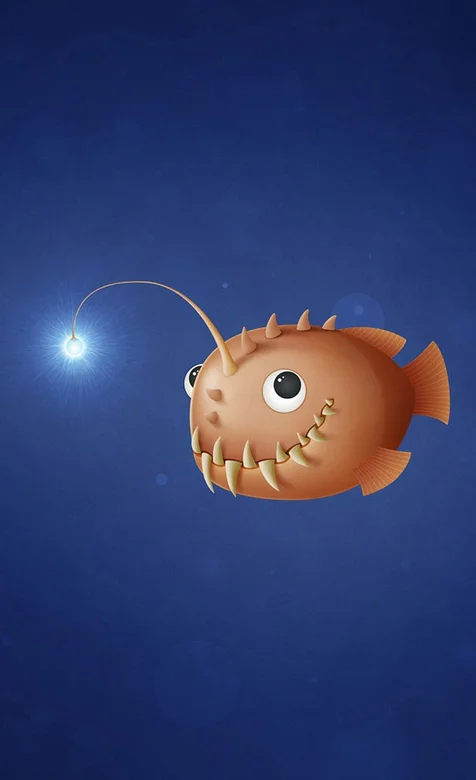 卡通满嘴利牙的鱼手机桌面图片