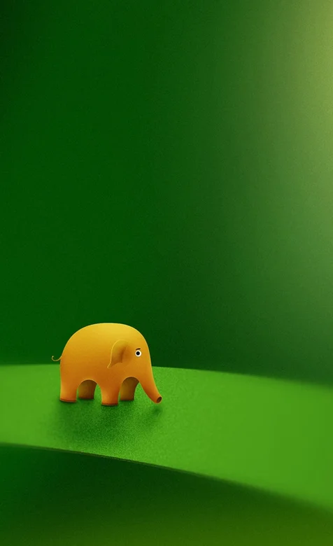 手绘的卡通象创意手机桌面