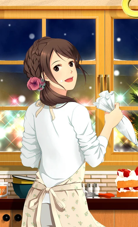 厨房里的动漫美少女手机背景