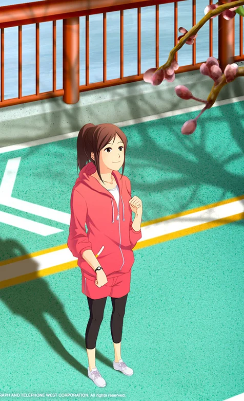 望着樱花的美少女动漫壁纸