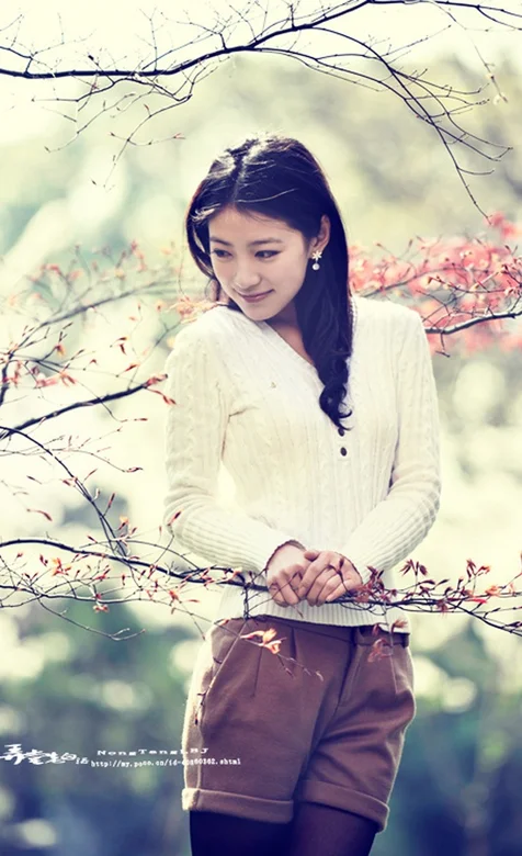 花与美女的唯美写真手机桌面