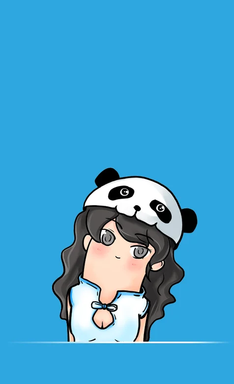创意歪脖子手机壁纸之熊猫妹子