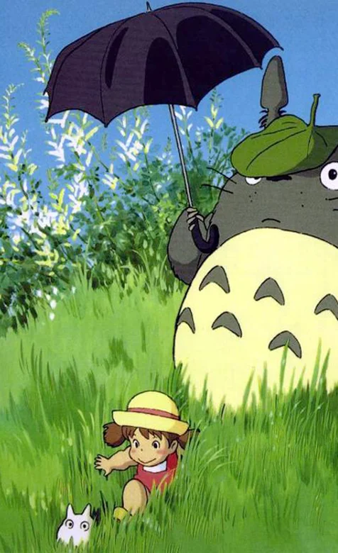 动漫之可爱龙猫撑伞手机壁纸