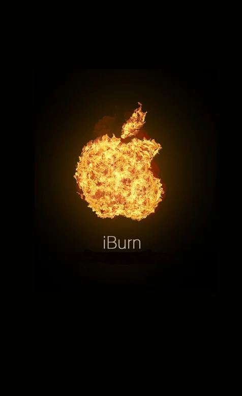 苹果手机火焰LOGO个性手机壁纸下载