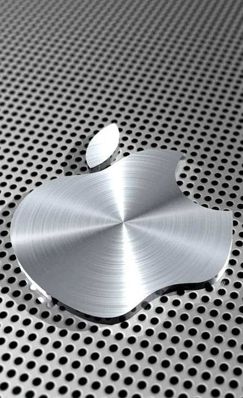 银金属高清苹果LOGO手机壁纸下载