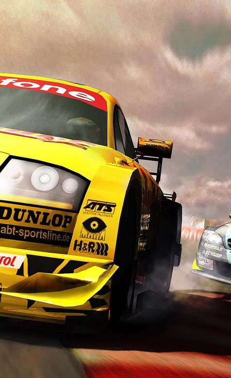 赛车场上的黄色赛车高清手机壁纸