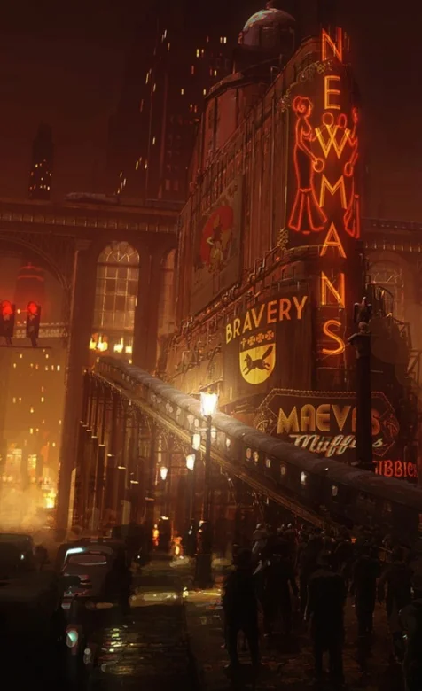 霓虹灯璀璨的城市手机壁纸