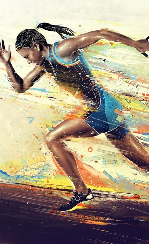 高清竞跑油画体育手机壁纸下载