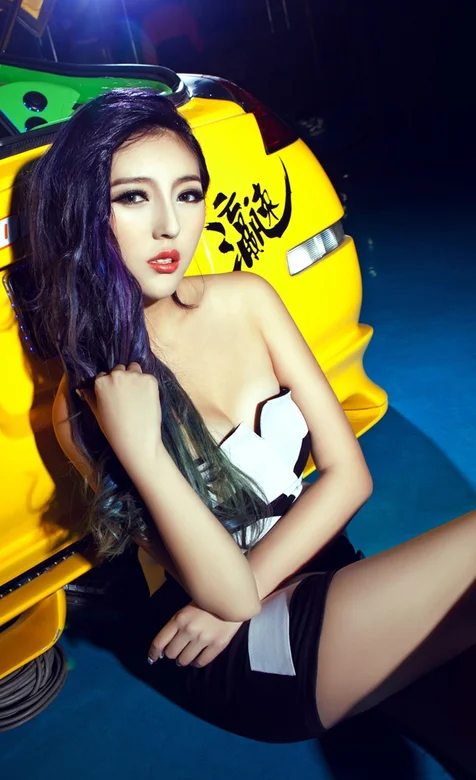 性感日系赛车车模手机壁纸