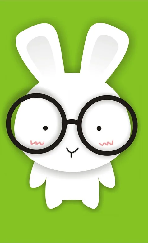 眼镜兔可爱表情高清手机壁纸下载
