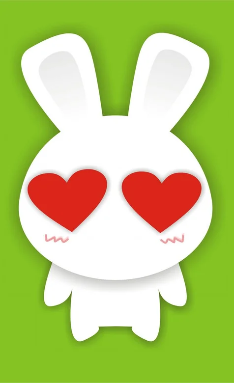 兔表情之爱心兔动漫手机壁纸下载