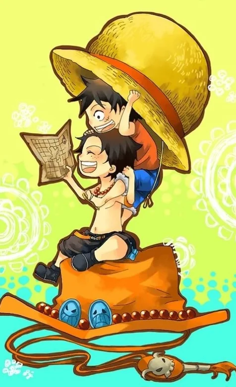 路飞兄弟超萌手绘手机壁纸