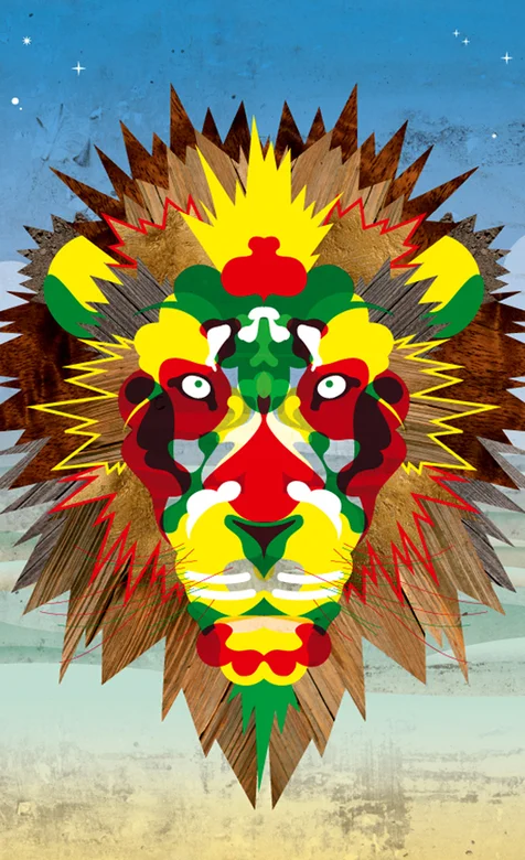 印第安风炫彩狮子头手机壁纸