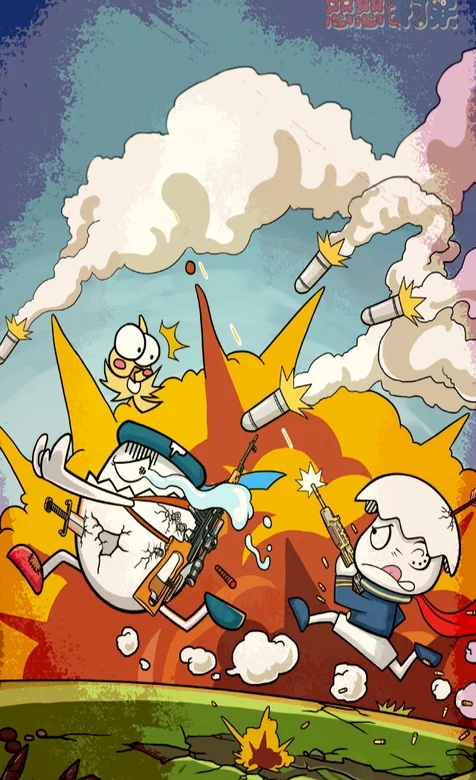 被炸弹轰炸的小鸡手机壁纸