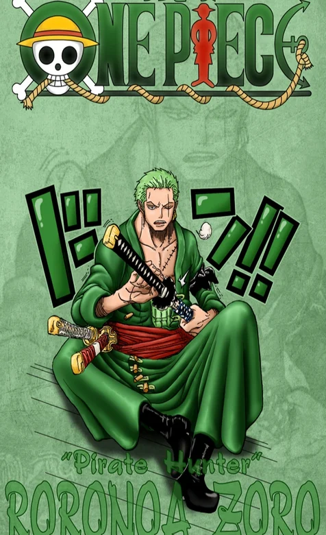 海贼王索隆绿色手机壁纸